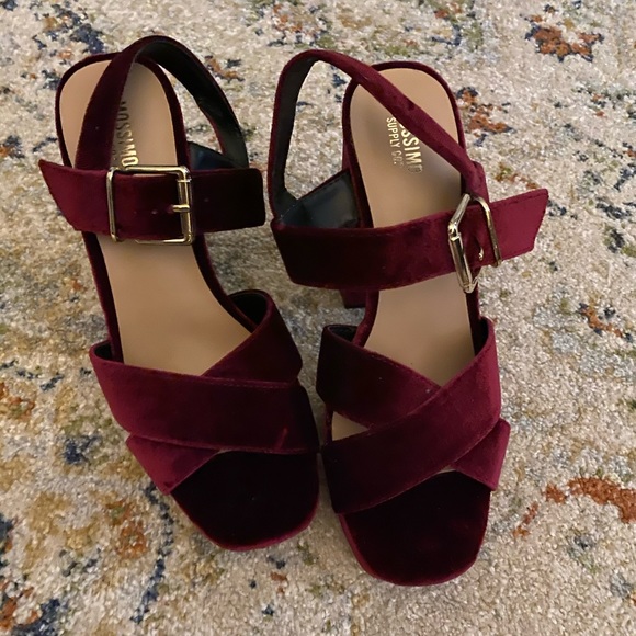 Mossimo Supply Co. Shoes - Red velvet platform heels mossino